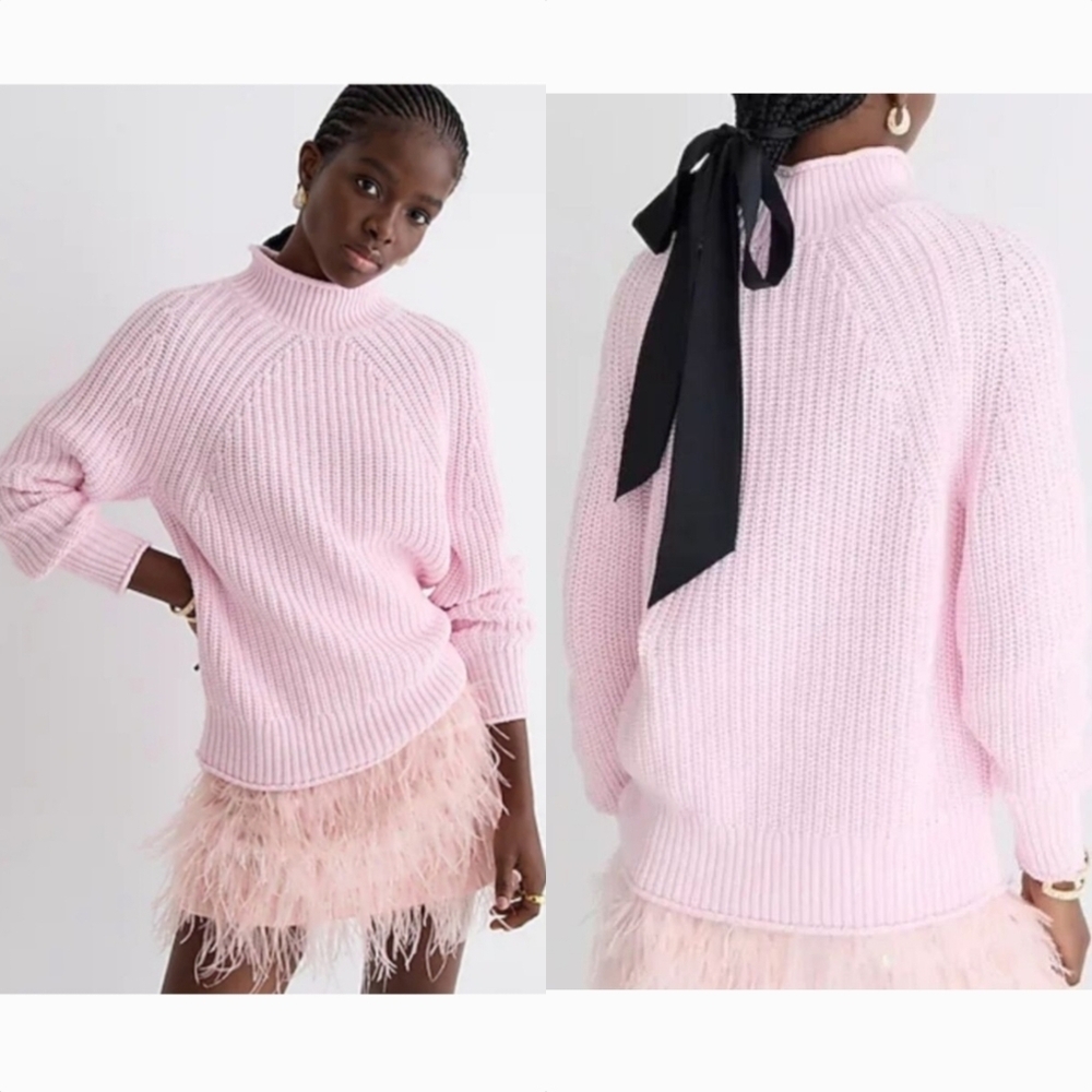 J. Crew Cable Knit Turtleneck Rolled Hem Pullover Sweater
